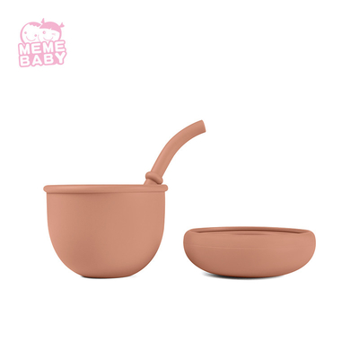 Cute Chestnut Silicone Sippy Cup No Spill BPA Free Baby Straw Cup With Lid