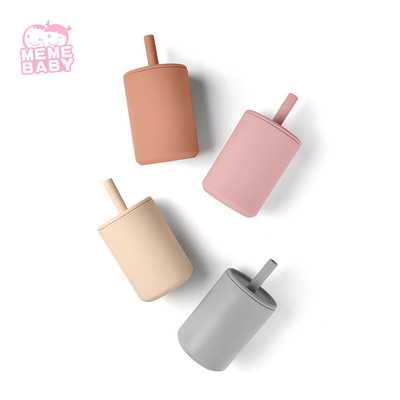 Silicone Sippy Cup BPA Free Non Toxic Baby Straw Cup Multiple Colors
