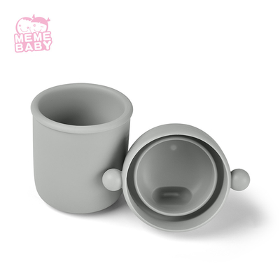 150g Soft Texture Silicone Baby Cup Leak Proof Rust Grey Beige Color