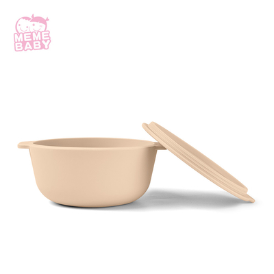 Portable Food Soup Salad Silicone Weaning Bowl Without Suction